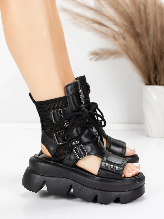 Sandale Dama din piele naturala 19633 BLACK | ADVANCER