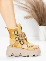 Sandale Dama din piele naturala 19633 YELLOW | ADVANCER