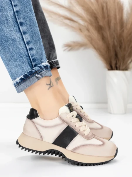 Pantofi Sport Dama din piele naturala KM3309 BLACK | ADVANCER