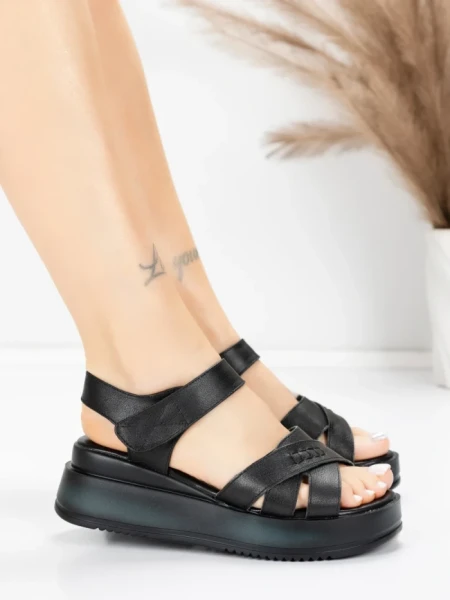 Sandale Dama din piele naturala 2569 BLACK | ADVANCER