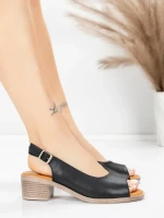Sandale Dama din piele naturala 352-1 BLACK | ADVANCER
