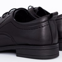 Pantofi Barbati din piele naturala 66073 Negru Reina