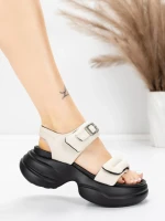 Sandale Dama cu Platforma 6818 Crem | Advancer » Reina.Ro