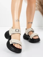Sandale Dama cu Platforma 6818 Crem | Advancer » Reina.Ro