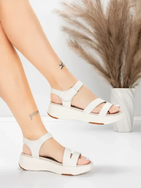 Sandale Dama cu Platforma 032 Crem | Advancer » Reina.Ro