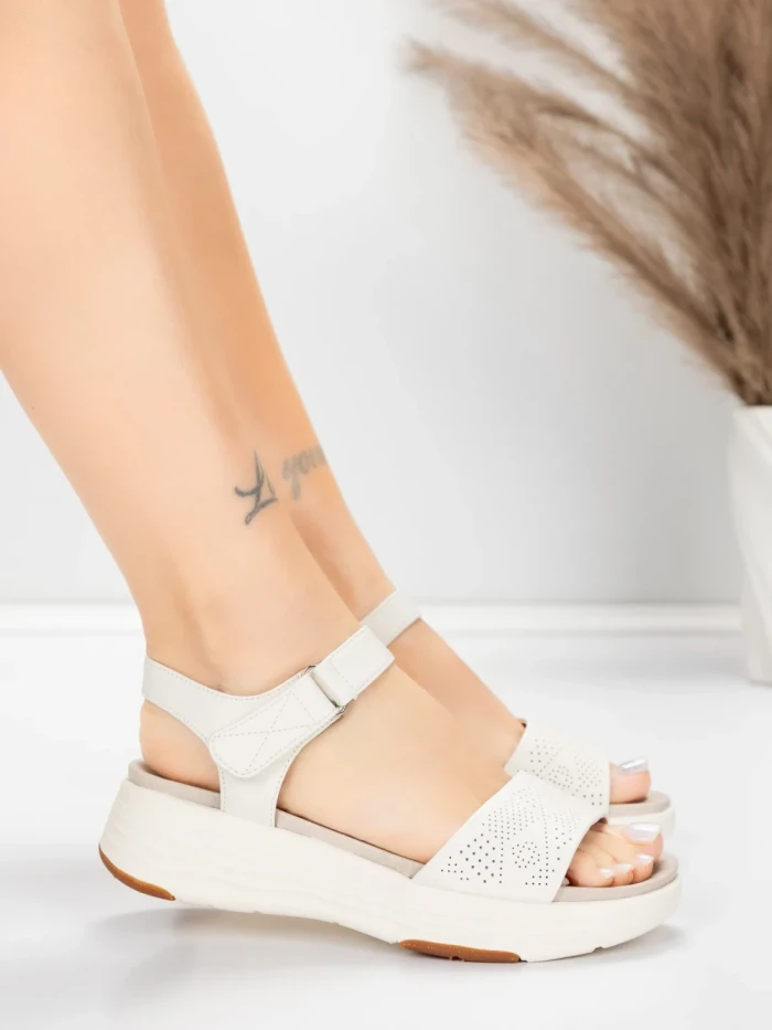 Sandale Dama cu Platforma 037 Crem | Advancer » Reina.Ro