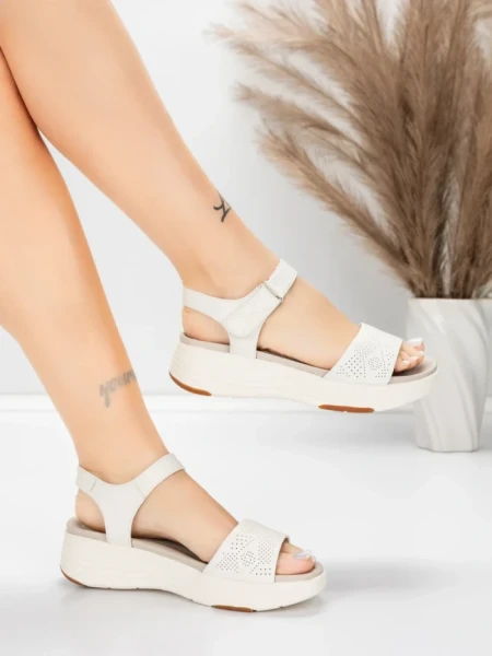 Sandale Dama cu Platforma 037 Crem | Advancer » Reina.Ro