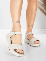 Sandale Dama cu Platforma 037 Crem | Advancer » Reina.Ro