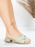 Sandale Dama cu Toc Gros 103 Verde | Advancer » Reina.Ro