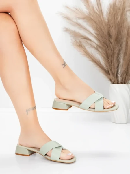 Sandale Dama cu Toc Gros 103 Verde | Advancer » Reina.Ro