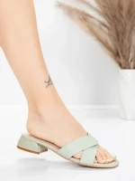 Sandale Dama cu Toc Gros 103 Verde | Advancer » Reina.Ro