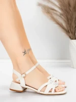 Sandale Dama cu Toc Gros 105 Crem | Advancer » Reina.Ro