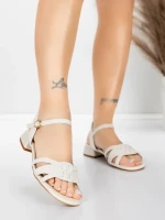 Sandale Dama cu Toc Gros 105 Crem | Advancer » Reina.Ro