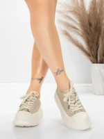 Pantofi Sport Dama din piele naturala 227802 Piersica | ... » Reina.Ro