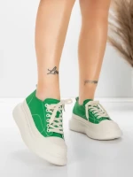 Pantofi Sport Dama din piele naturala 227802 Verde | Adv... » Reina.Ro