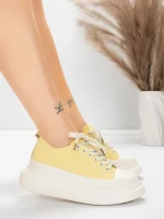 Pantofi Sport Dama din piele naturala 227802 Galbel Desc... » Reina.Ro