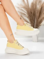 Pantofi Sport Dama din piele naturala 227802 Galbel Desc... » Reina.Ro