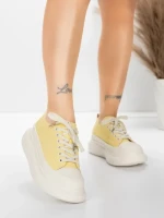 Pantofi Sport Dama din piele naturala 227802 Galbel Desc... » Reina.Ro