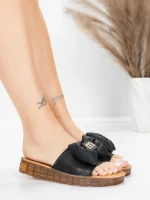 Papuci Dama cu Talpa Joasa 28118 Negru | Advancer » Reina.Ro