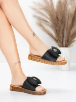 Papuci Dama cu Talpa Joasa 28118 Negru | Advancer » Reina.Ro