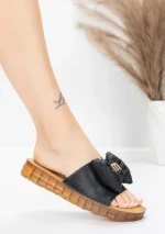 Papuci Dama cu Talpa Joasa 28118 Negru | Advancer » Reina.Ro