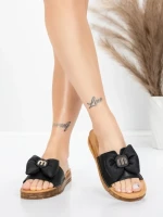 Papuci Dama cu Talpa Joasa 28118 Negru | Advancer » Reina.Ro