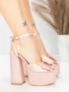Sandale Dama cu Toc Gros si Platforma 3KV52 Roz | Mei » Reina.Ro
