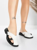 Papuci Dama cu Talpa Joasa 5GS63 Alb | Mei » Reina.Ro