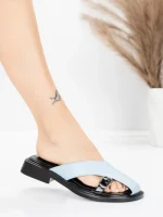 Papuci Dama cu Talpa Joasa 5GS63 Albastru | Mei » Reina.Ro