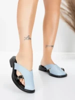 Papuci Dama cu Talpa Joasa 5GS63 Albastru | Mei » Reina.Ro
