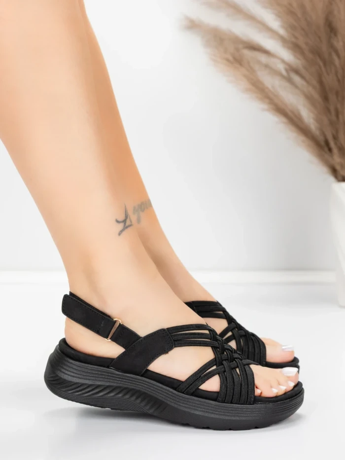 Sandale Dama cu Platforma 5GS67 Negru | Mei » Reina.Ro