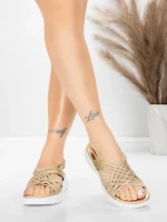 Sandale Dama cu Platforma 5GS67 Auriu | Mei » Reina.Ro