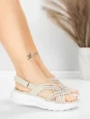 Sandale Dama cu Platforma 5GS67 Bej | Mei » Reina.Ro