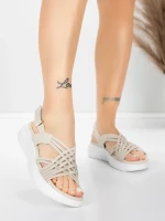 Sandale Dama cu Platforma 5GS67 Bej | Mei » Reina.Ro