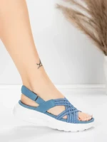 Sandale Dama cu Platforma 5GS67 Albastru | Mei » Reina.Ro