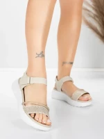 Sandale Dama cu Platforma 5GS68 Bej | Mei » Reina.Ro