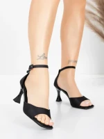 Sandale Dama cu Toc Subtire 5GZ90 Negru | Mei » Reina.Ro