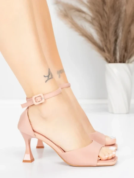 Sandale Dama cu Toc Subtire 5GZ90 Roz | Mei » Reina.Ro