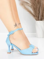 Sandale Dama cu Toc Subtire 5GZ90 Albastru | Mei » Reina.Ro