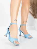 Sandale Dama cu Toc Subtire 5GZ90 Albastru | Mei » Reina.Ro