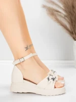 Sandale Dama cu Platforma 5H75 Bej | Mei » Reina.Ro