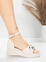 Sandale Dama cu Platforma 5H75 Bej | Mei » Reina.Ro