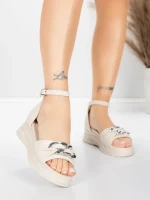 Sandale Dama cu Platforma 5H75 Bej | Mei » Reina.Ro