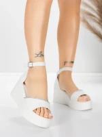 Sandale Dama cu Platforma 5H76 Alb | Mei » Reina.Ro