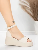 Sandale Dama cu Platforma 5H76 Bej | Mei » Reina.Ro