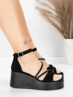 Sandale Dama cu Platforma 5H77 Negru | Mei » Reina.Ro
