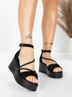 Sandale Dama cu Platforma 5H77 Negru | Mei » Reina.Ro