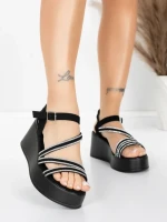 Sandale Dama cu Platforma 5H78 Negru | Mei » Reina.Ro