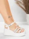 Sandale Dama cu Platforma 5H78 Alb | Mei » Reina.Ro