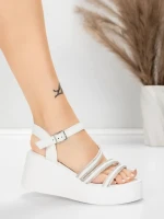 Sandale Dama cu Platforma 5H78 Alb | Mei » Reina.Ro